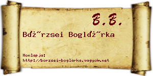 Börzsei Boglárka névjegykártya