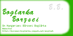boglarka borzsei business card